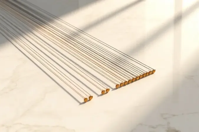 Comparação de cordas de nylon para violão dispostas em superfície sofisticada