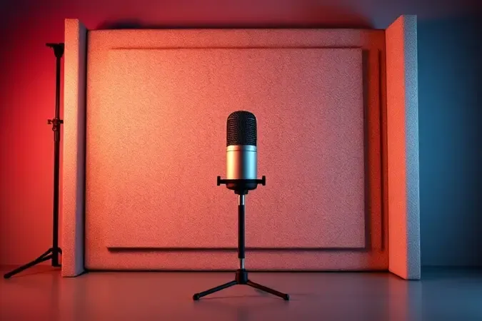 Microfone dinâmico posicionado com filtro e espuma acústica para máximo desempenho em estúdio.