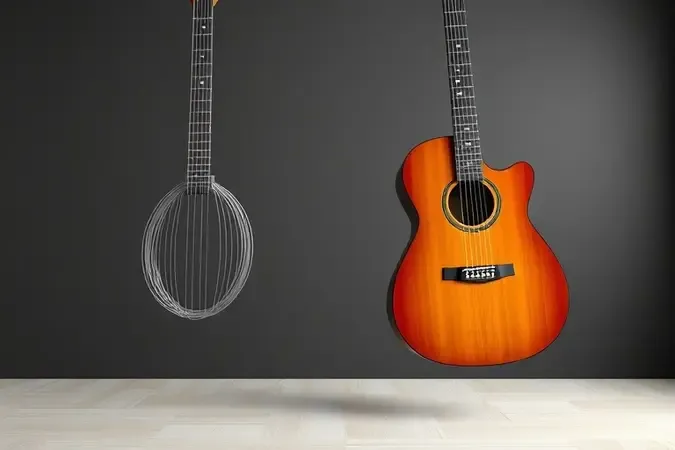 Comparação visual entre cordas de aço e nylon para violão, destacando materiais e características.
