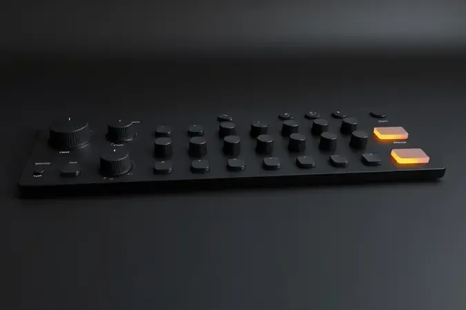 Detalhes abstratos de botões e controles de pedaleira em render conceitual moderno