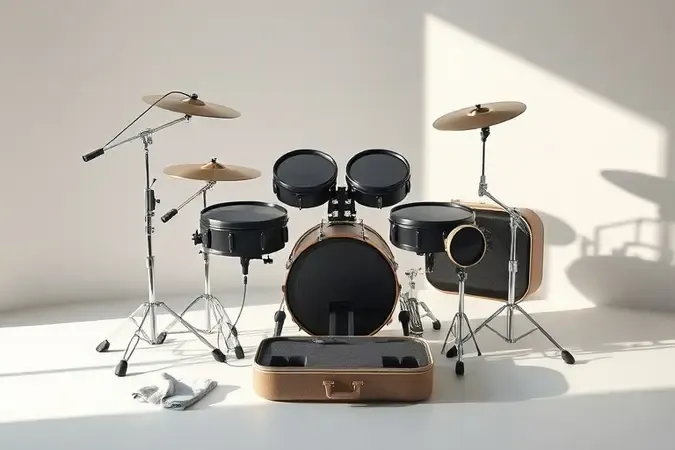 Kit de limpeza e organização para manutenção de bateria eletrônica e maior durabilidade dos pads.