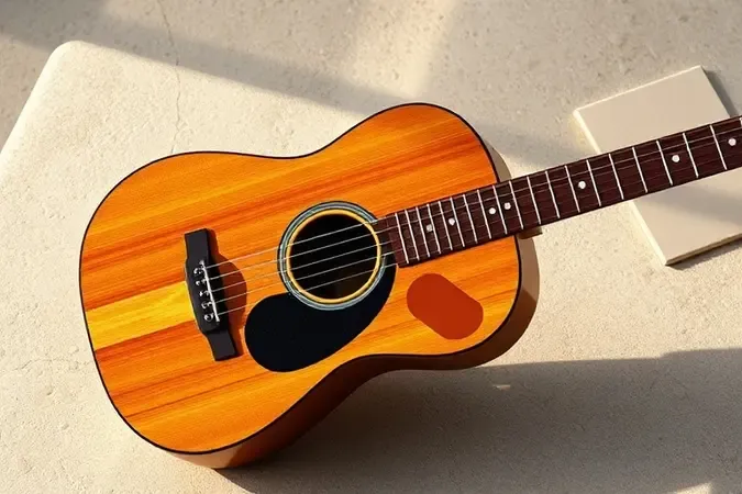 Mecanismo e estrutura interna de guitarra acústica em render conceitual premium