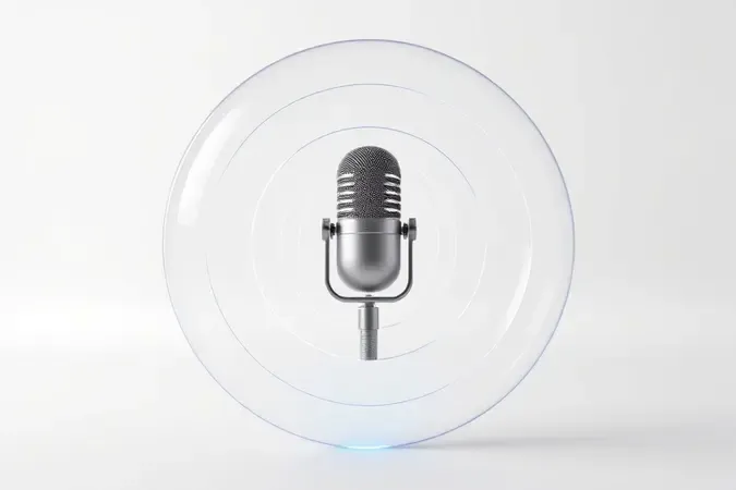 Microfone com padrão polar representado por anéis concêntricos transparentes