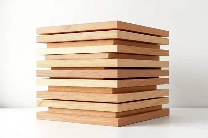 Painéis de madeira com tons quentes de grão para construção de guitarra acústica em render